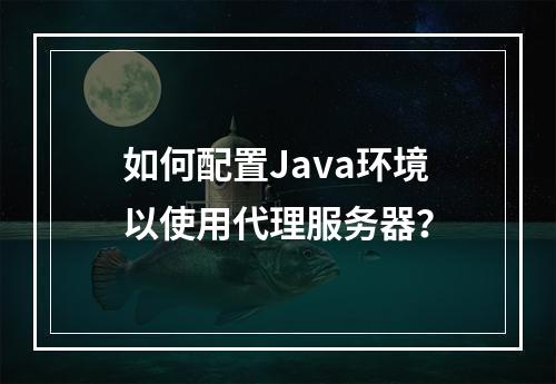 如何配置Java环境以使用代理服务器?