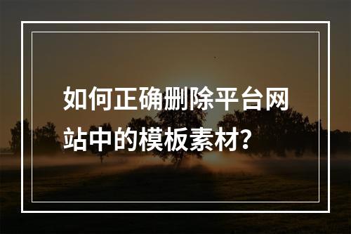 如何正确删除平台网站中的模板素材?