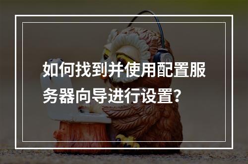 如何找到并使用配置服务器向导进行设置?