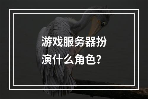游戏服务器扮演什么角色?