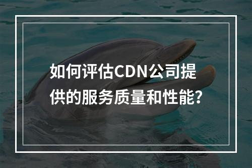 如何评估CDN公司提供的服务质量和性能?