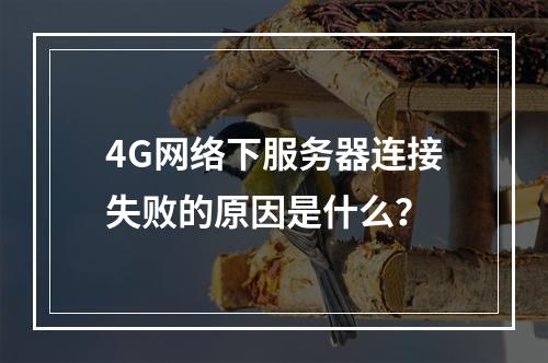 4G网络下服务器连接失败的原因是什么?