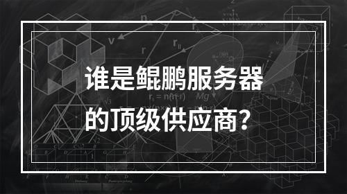 谁是鲲鹏服务器的顶级供应商?