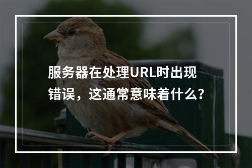 服务器在处理URL时出现错误,这通常意味着什么?