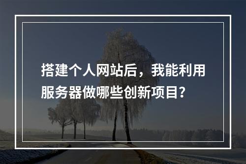 搭建个人网站后,我能利用服务器做哪些创新项目?