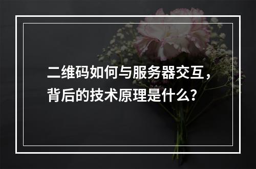 二维码如何与服务器交互,背后的技术原理是什么?