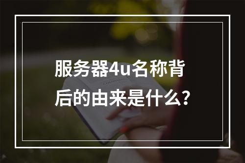 服务器4u名称背后的由来是什么?