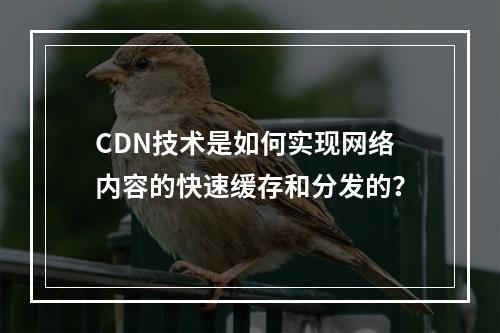 CDN技术是如何实现网络内容的快速缓存和分发的?