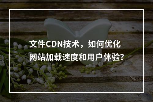 文件CDN技术,如何优化网站加载速度和用户体验?