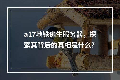 a17地铁逃生服务器,探索其背后的真相是什么?