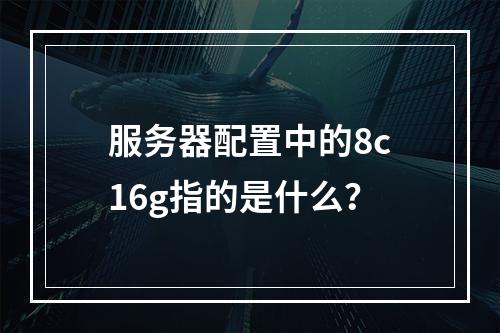 服务器配置中的8c16g指的是什么?