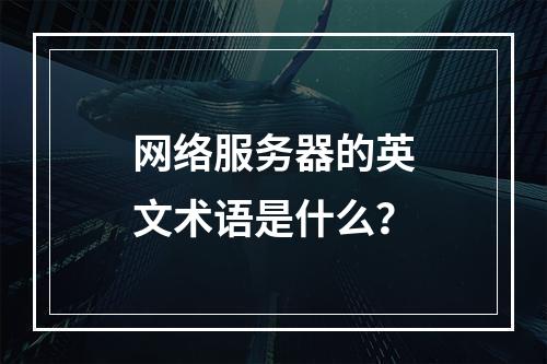 网络服务器的英文术语是什么?