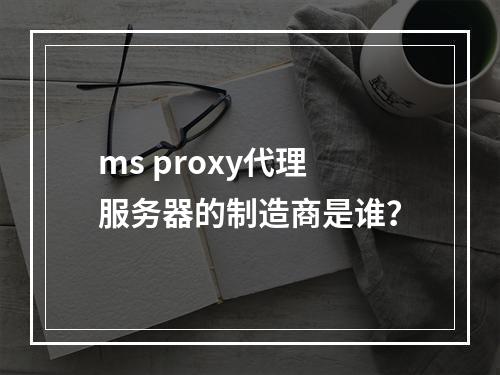 ms proxy代理服务器的制造商是谁?