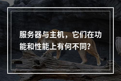 服务器与主机,它们在功能和性能上有何不同?