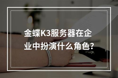 金蝶K3服务器在企业中扮演什么角色?