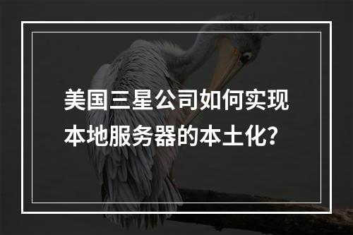 美国三星公司如何实现本地服务器的本土化?