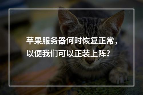 苹果服务器何时恢复正常,以便我们可以正装上阵?