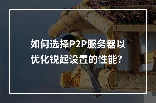 如何选择P2P服务器以优化锐起设置的性能?