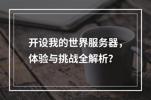 开设我的世界服务器,体验与挑战全解析?