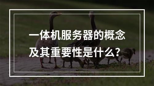 一体机服务器的概念及其重要性是什么?