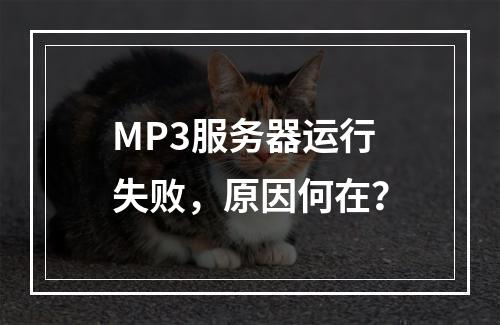 MP3服务器运行失败,原因何在?