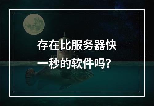 存在比服务器快一秒的软件吗?