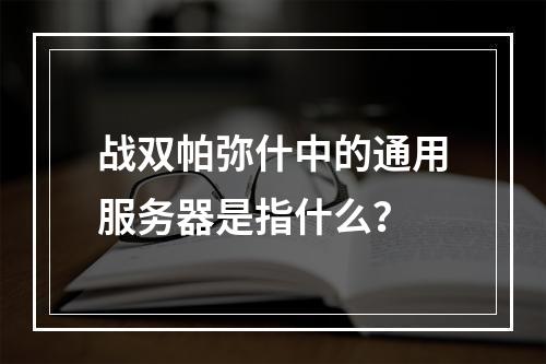 战双帕弥什中的通用服务器是指什么?