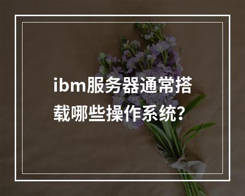 ibm服务器通常搭载哪些操作系统?