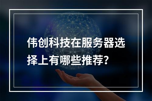 伟创科技在服务器选择上有哪些推荐?