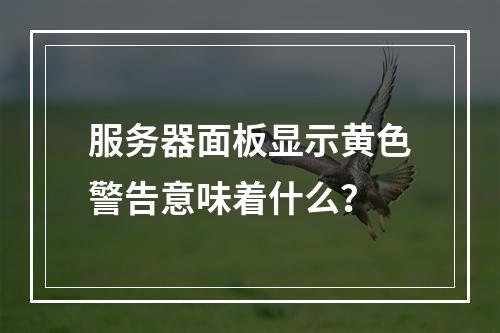 服务器面板显示黄色警告意味着什么?