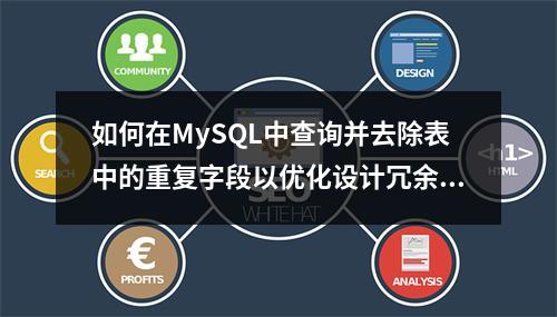 如何在MySQL中查询并去除表中的重复字段以优化设计冗余?