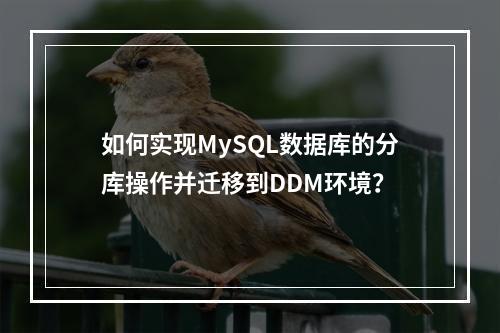 如何实现MySQL数据库的分库操作并迁移到DDM环境?