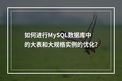 如何进行MySQL数据库中的大表和大规格实例的优化?