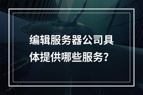 编辑服务器公司具体提供哪些服务?