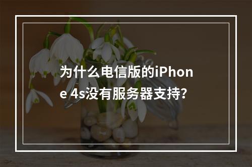 为什么电信版的iPhone 4s没有服务器支持?