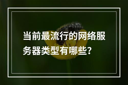 当前最流行的网络服务器类型有哪些?