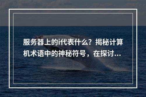 服务器上的i代表什么?揭秘计算机术语中的神秘符号,在探讨计算机和服务器相关的话题时,我们经常会遇到一些缩写或符号,它们对于初学者来说可能显得非常神秘。例如,服务
