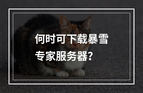 何时可下载暴雪专家服务器?