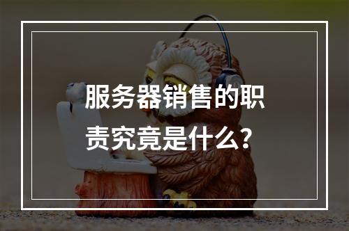 服务器销售的职责究竟是什么?