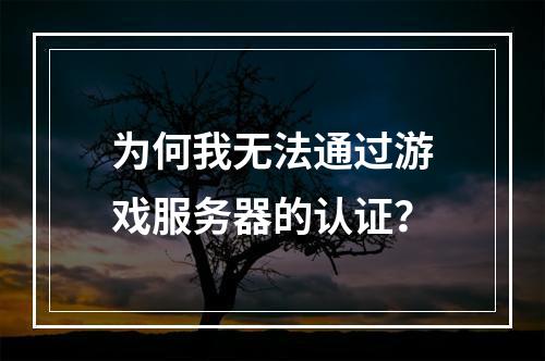 为何我无法通过游戏服务器的认证?