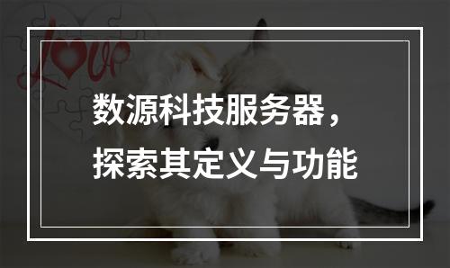 数源科技服务器,探索其定义与功能