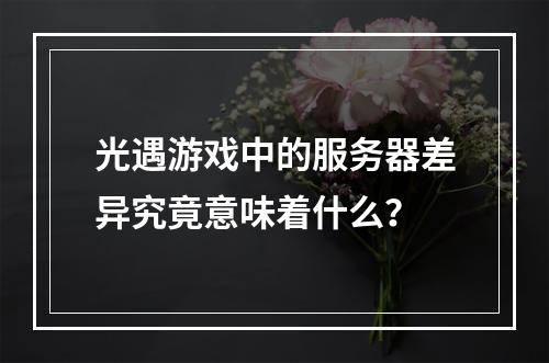 光遇游戏中的服务器差异究竟意味着什么?
