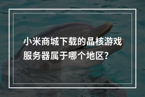 小米商城下载的晶核游戏服务器属于哪个地区?