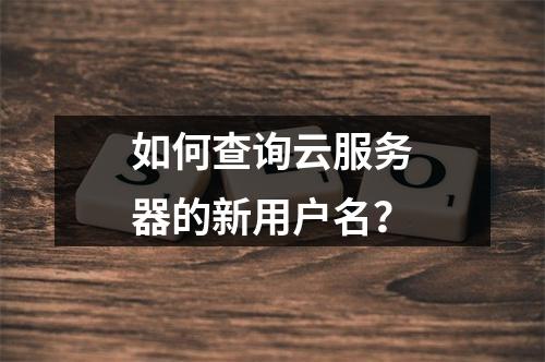 如何查询云服务器的新用户名?