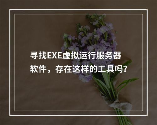 寻找EXE虚拟运行服务器软件,存在这样的工具吗?