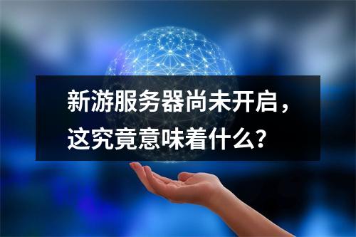 新游服务器尚未开启,这究竟意味着什么?