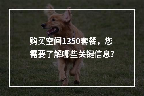 购买空间1350套餐,您需要了解哪些关键信息?