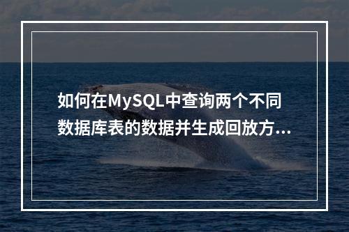 如何在MySQL中查询两个不同数据库表的数据并生成回放方案概览?
