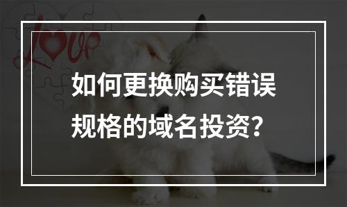 如何更换购买错误规格的域名投资?