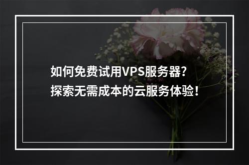 如何免费试用VPS服务器?探索无需成本的云服务体验!